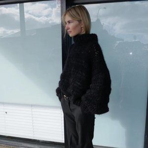 Frisson Knits Black Isabella Sweater